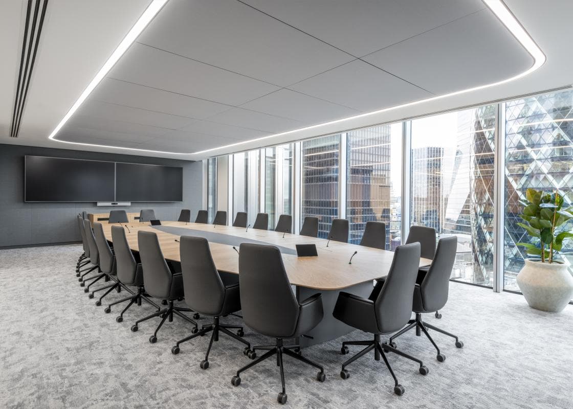 Modern conference room design featuring professional meeting spaces, ergonomic seating, advanced technology integration, premium finishes, and collaborative work environments.