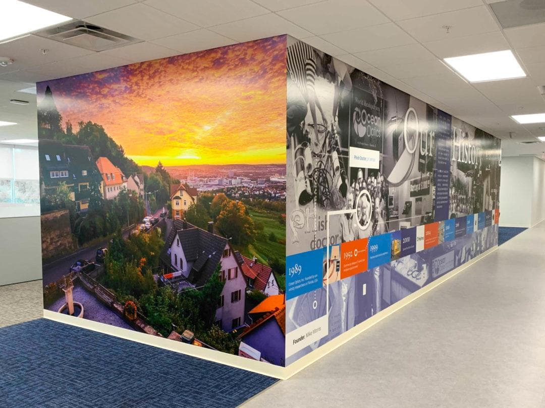 Creative wall graphics design featuring custom artwork, decorative murals, branded visuals, vibrant patterns, and impactful interior wall transformations.