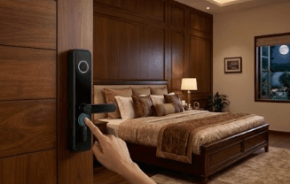 Smart door locks are a crucial part of modern smart home interiors, offering advanced security and convenience. These locks eliminate the need for physical keys and provide multiple access options such as fingerprint recognition, PIN codes, and mobile app control. This project demonstrates how smart locks enhance home security while maintaining ease of use. With remote access and real time alerts, homeowners can monitor and control entry points from anywhere. When integrated with home automation systems, smart door locks can work with lighting and security systems to create a fully connected and secure living environment.